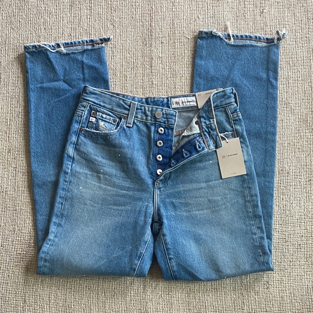 AG Adriano Goldschmied Alexxis Blue Straight Jeans